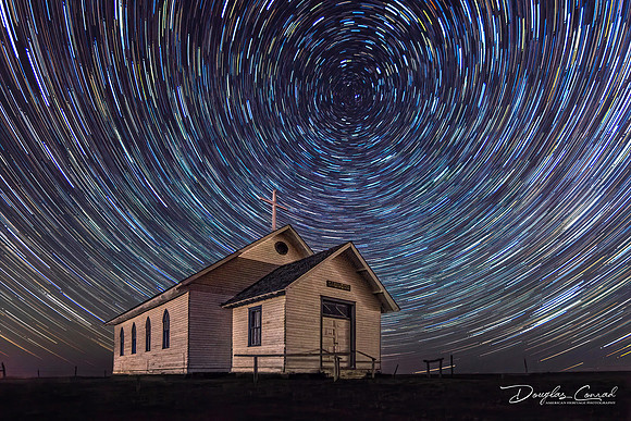 Star Trails over Church